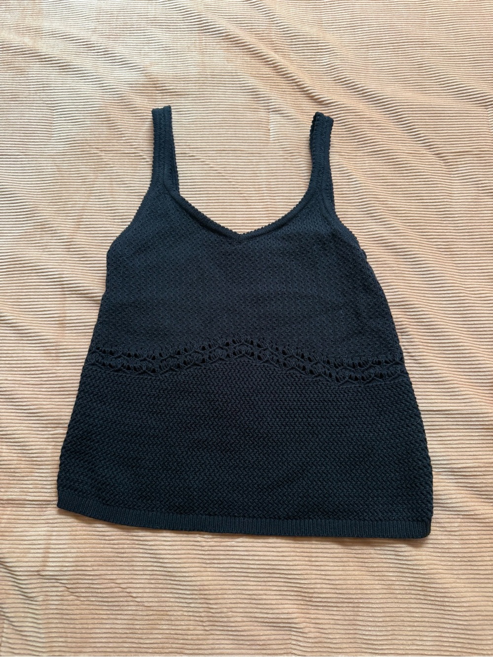 Old Navy Black Crochet-Trim Tank Top